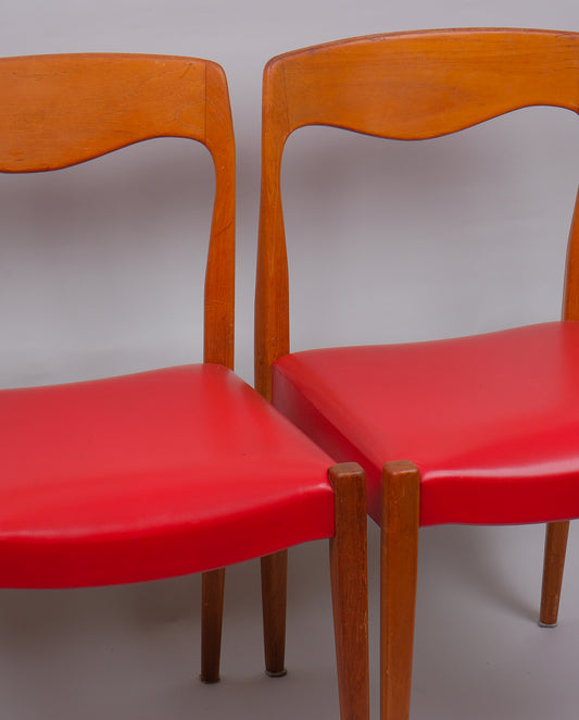 Chaises au style scandinave x2, années 60