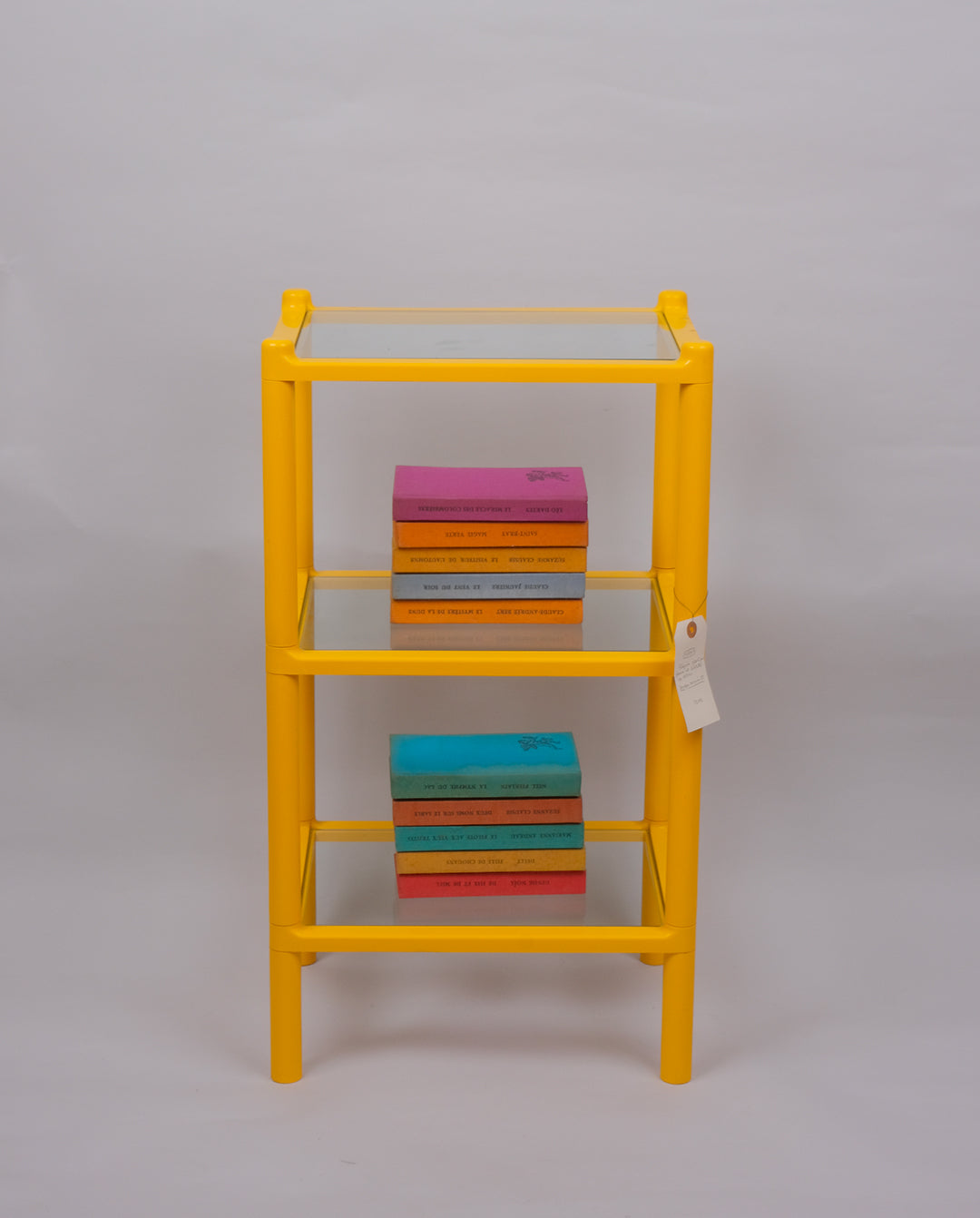 Étagère en plastique jaune, années 70-80
