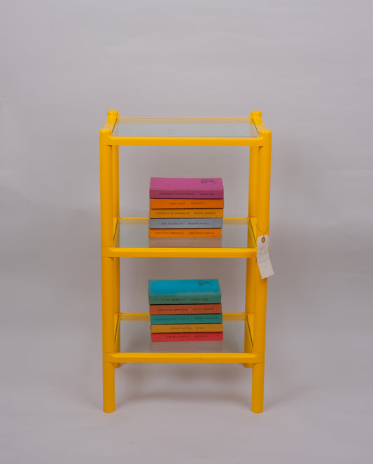 Étagère en plastique jaune, années 70-80