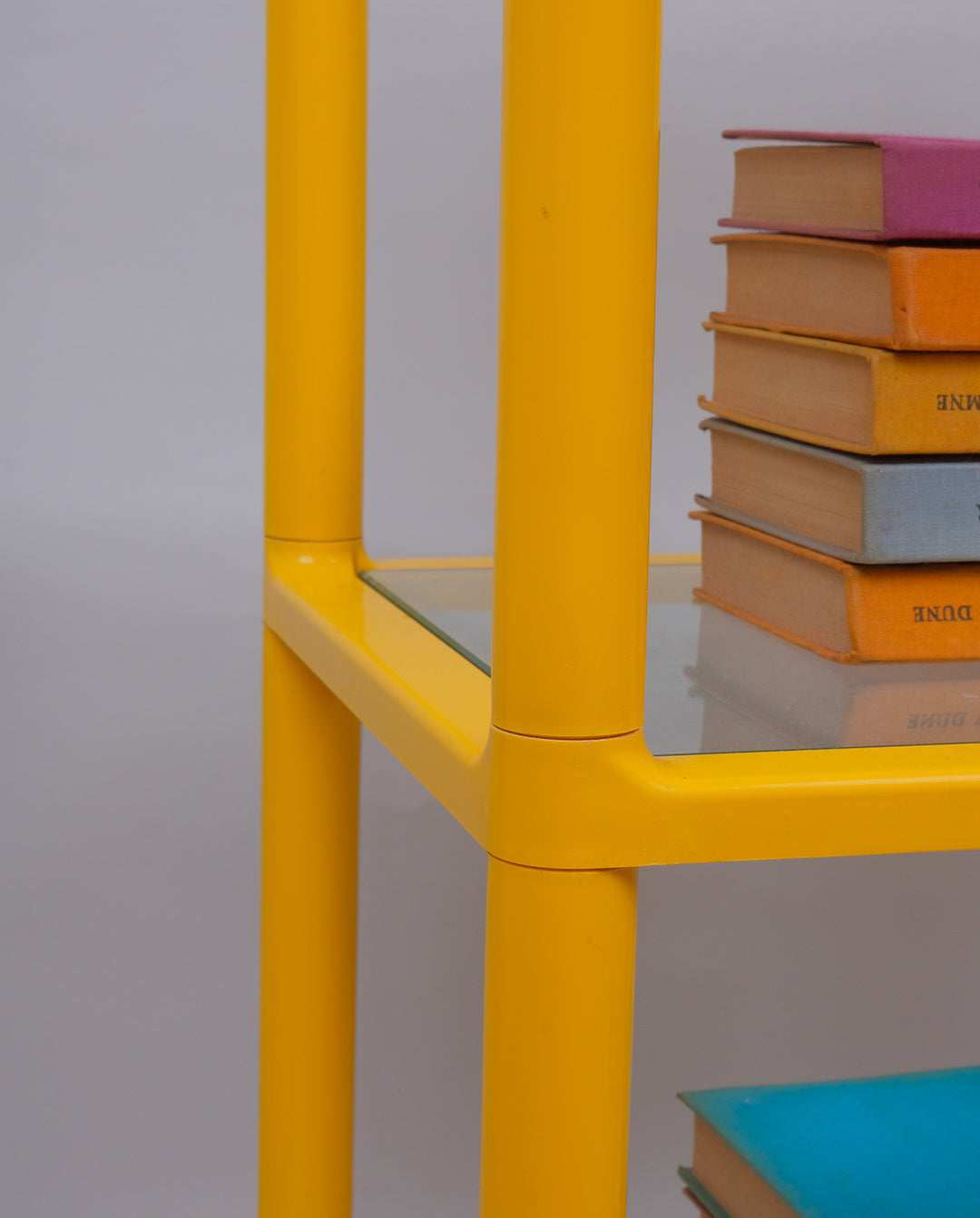 Étagère en plastique jaune, années 70-80