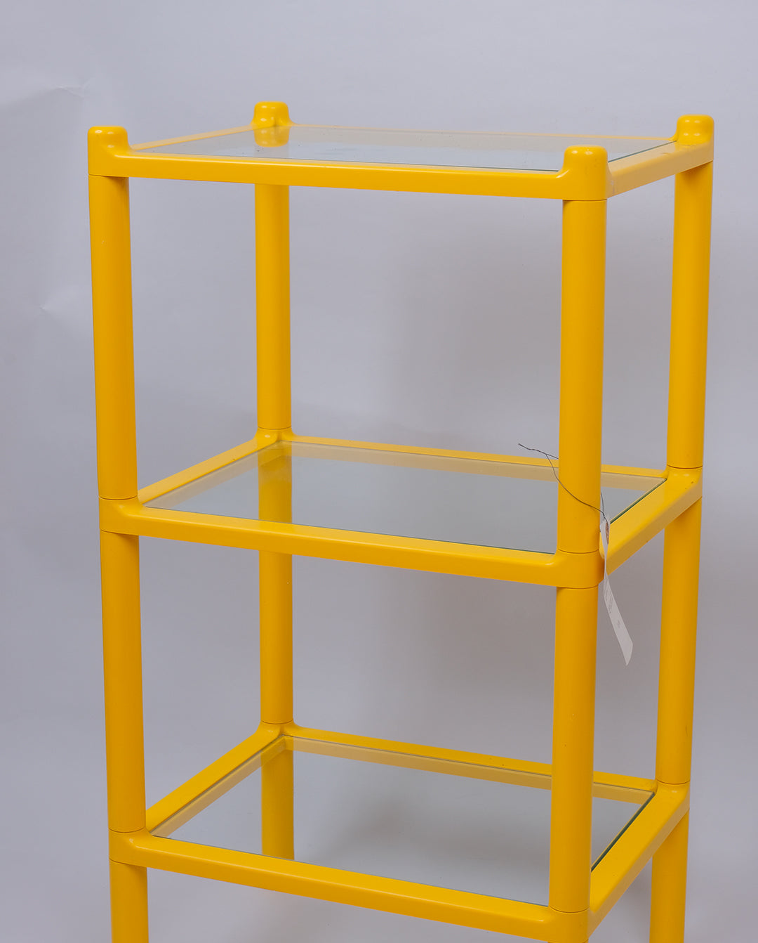 Étagère en plastique jaune, années 70-80