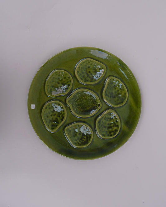 Assiette à huîtres en faïence