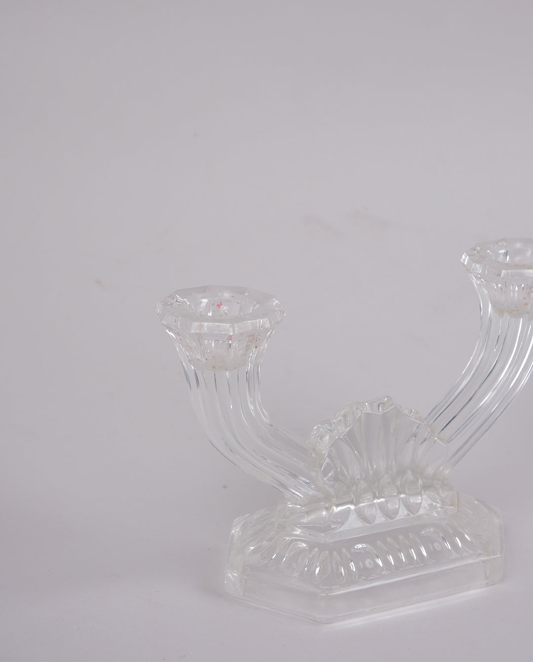 Bougeoir double en cristal