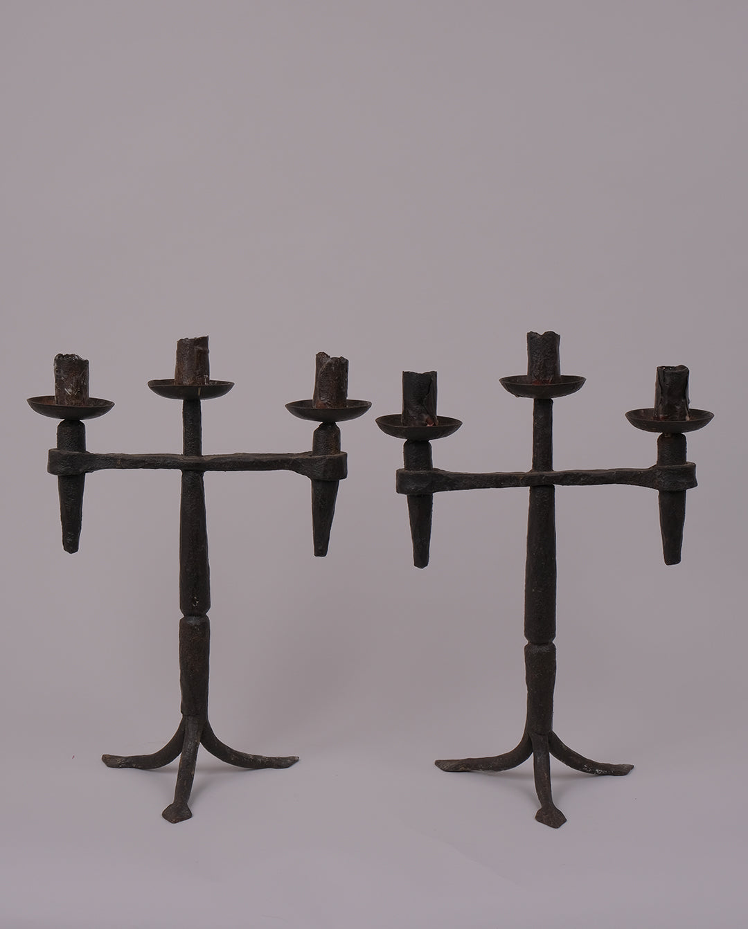 Bougeoirs brutalistes années 50 x2