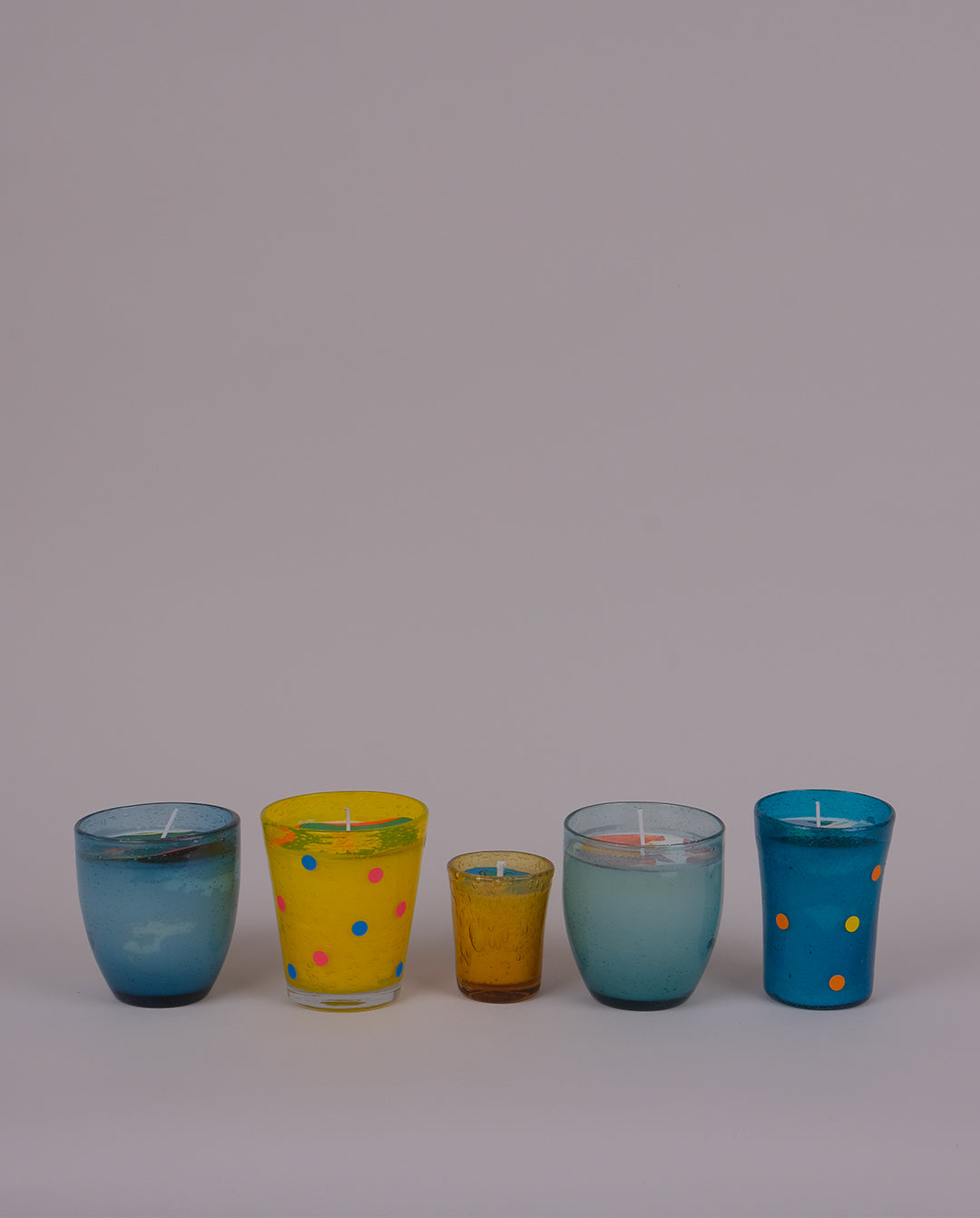Bougie — verre bleu paon