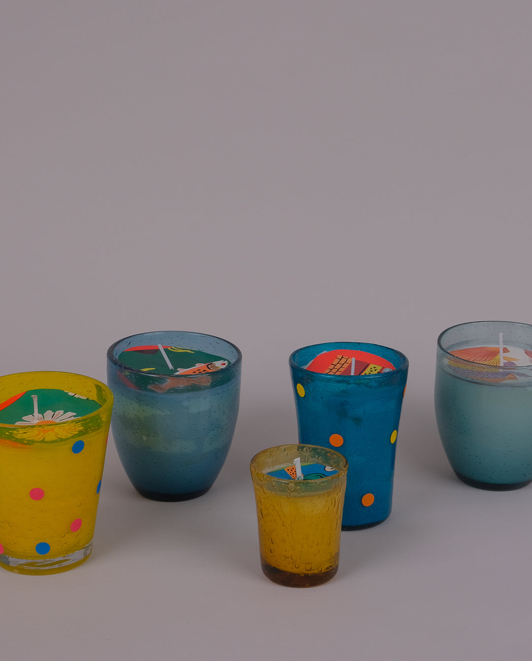 Bougie — verre bleu paon