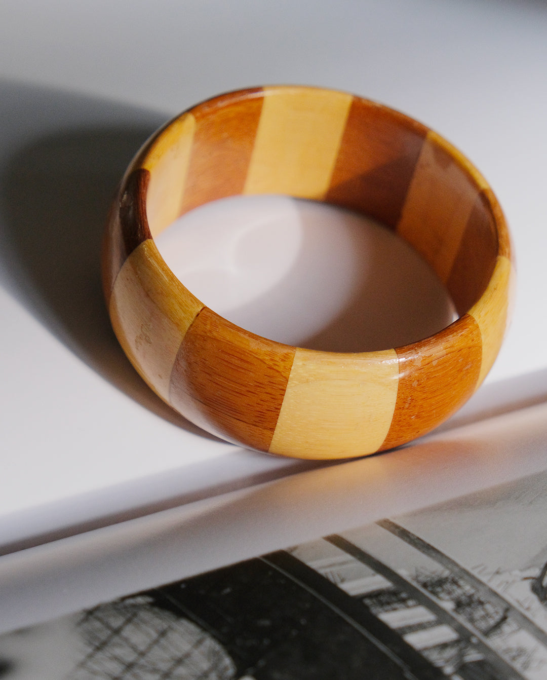 Manchette en bois bicolore