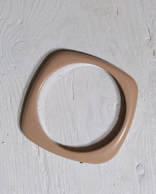 Bracelet en plastique beige années 80