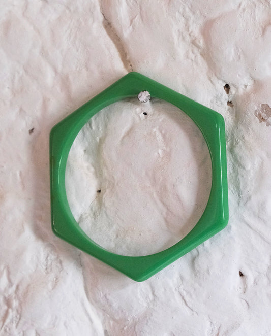 Bracelet en plastique vert pomme années 80