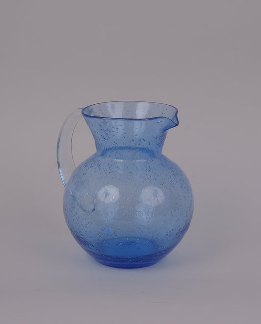 Pichet en verre bullé, vaisselle artisanale et vintage des années 60