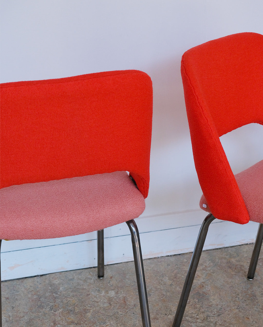 Chaises retapissées x4, années 60