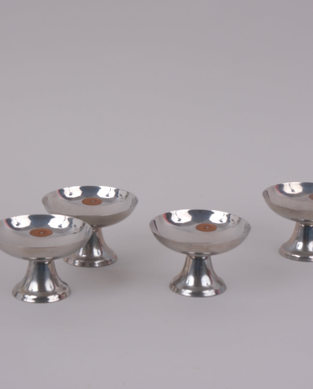 Coupes à glace en inox, années 70