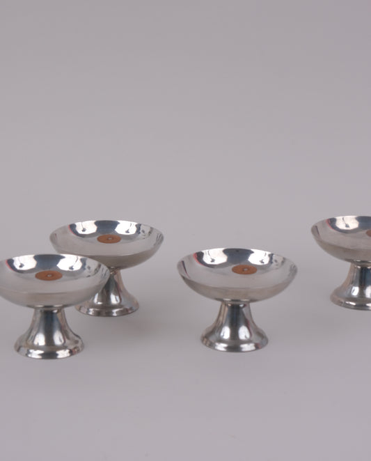 Coupes à glace en inox, années 70