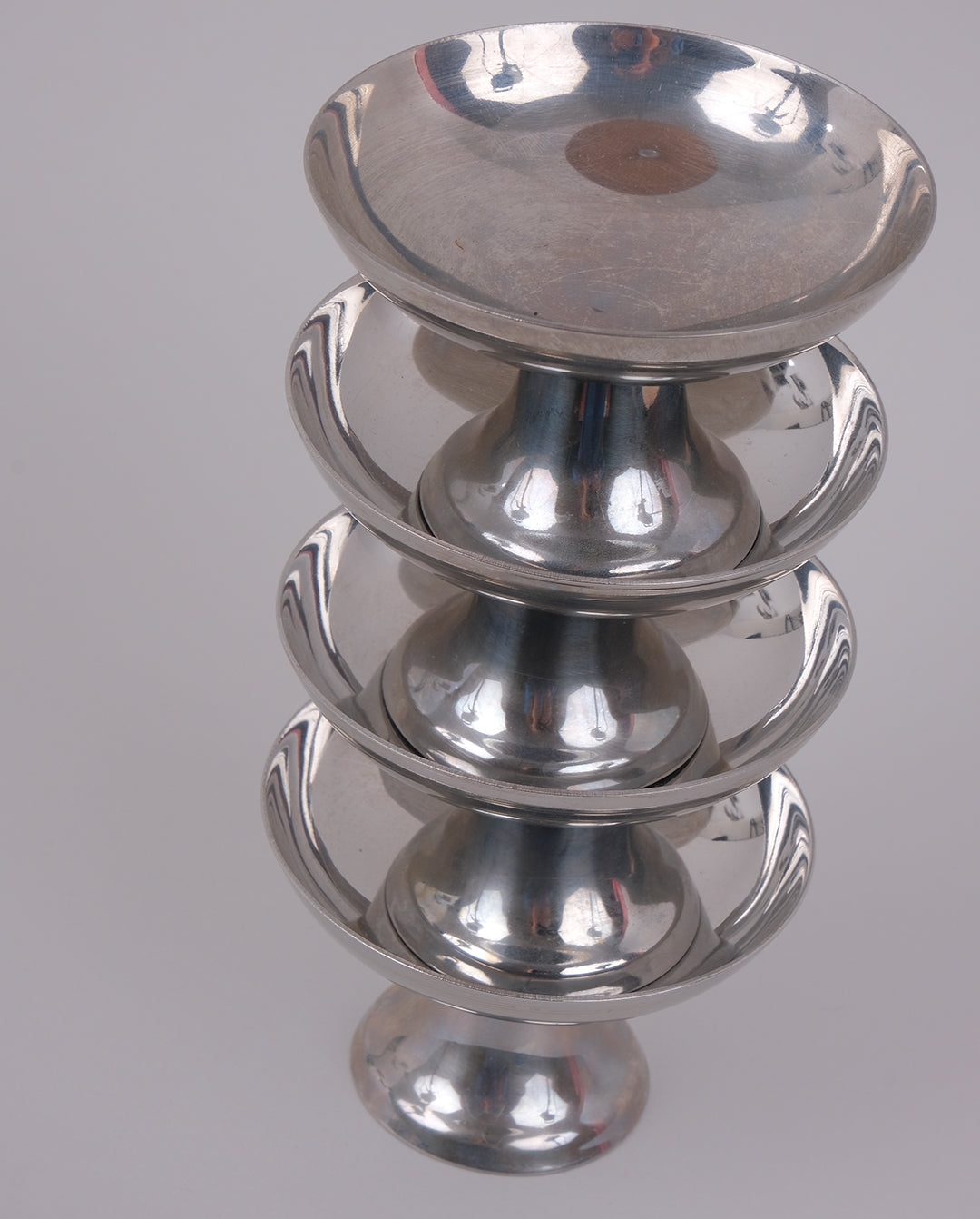 Coupes à glace en inox, années 70