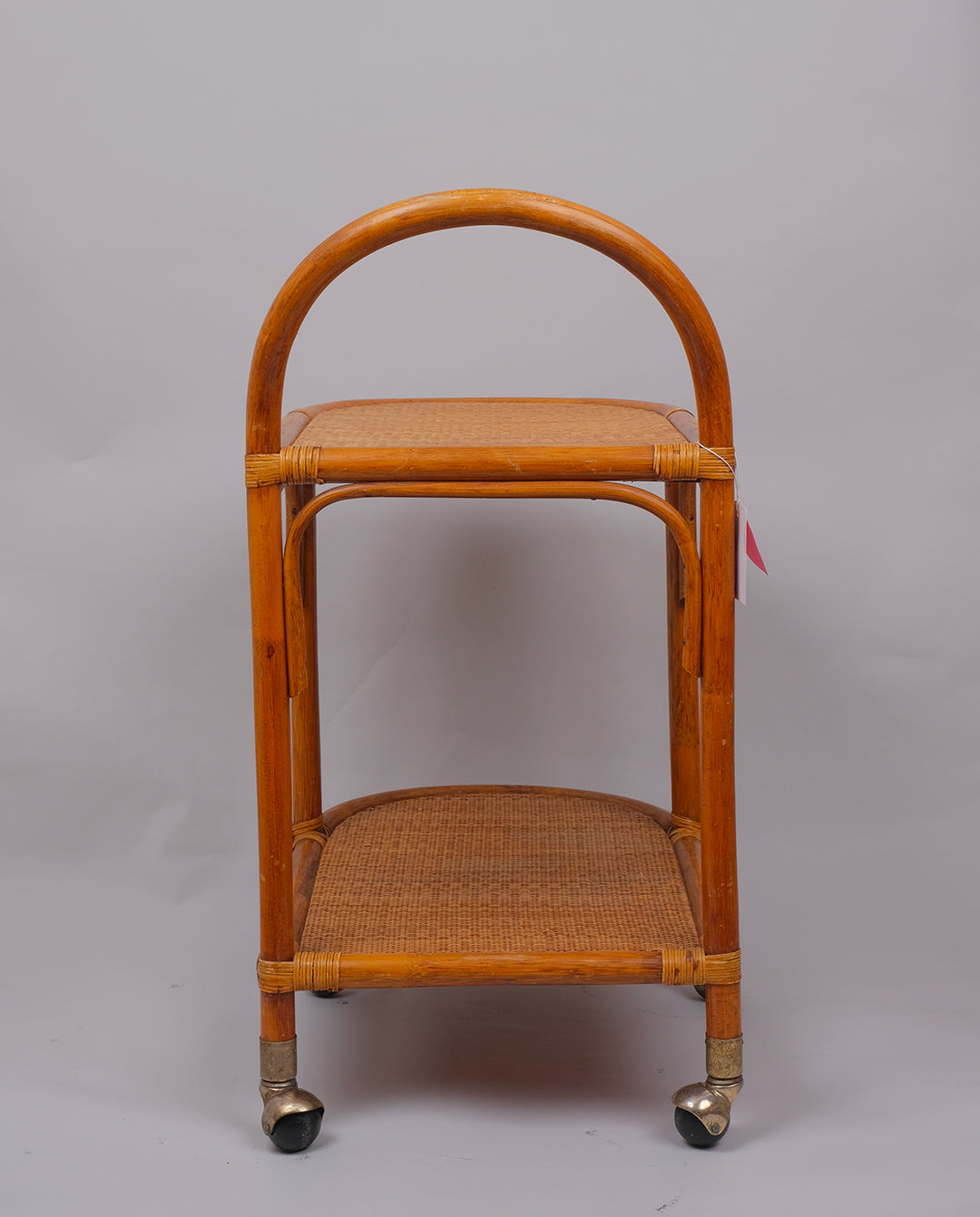 Desserte en rotin et osier, années 70