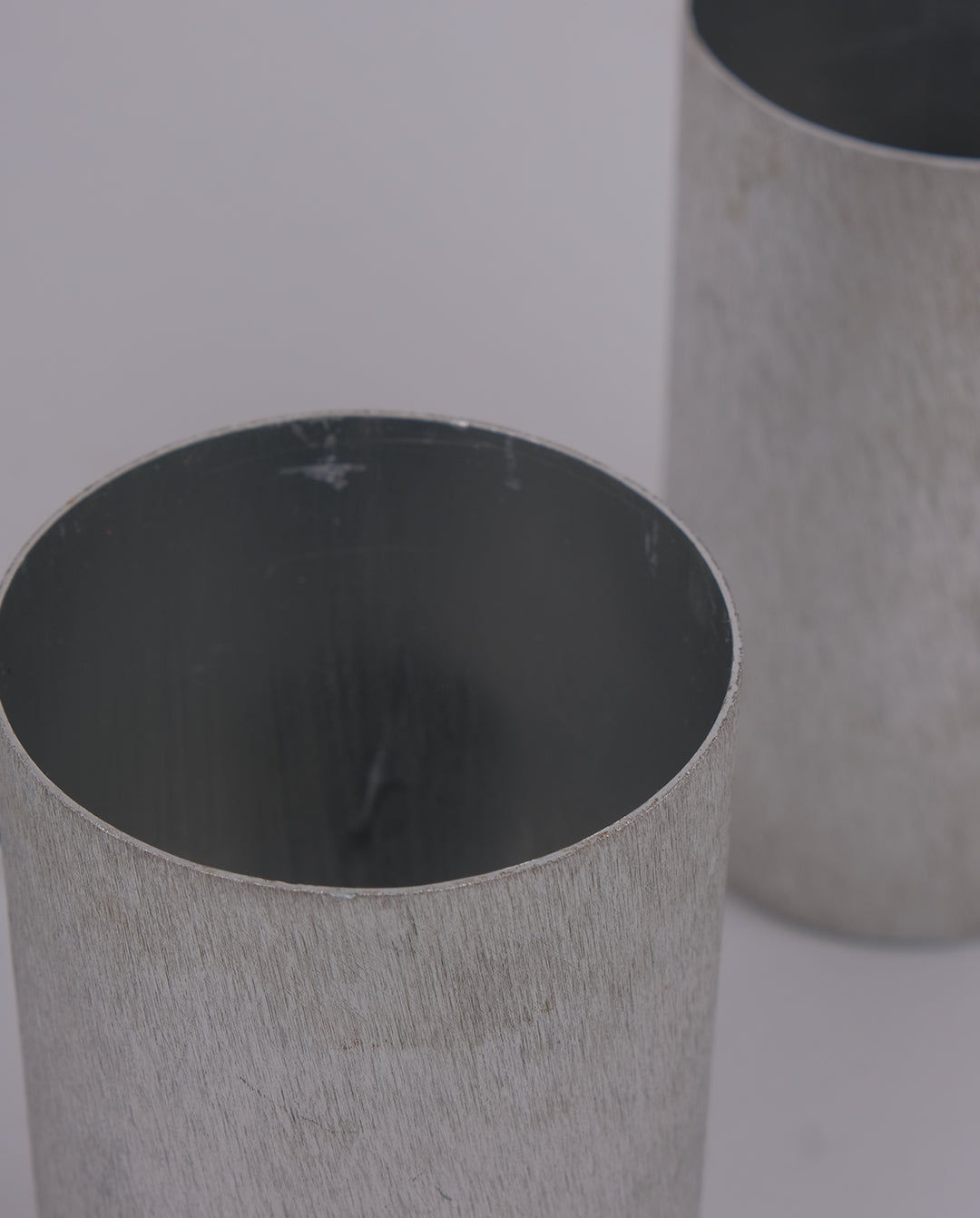 Lampes en aluminium brossé années 70