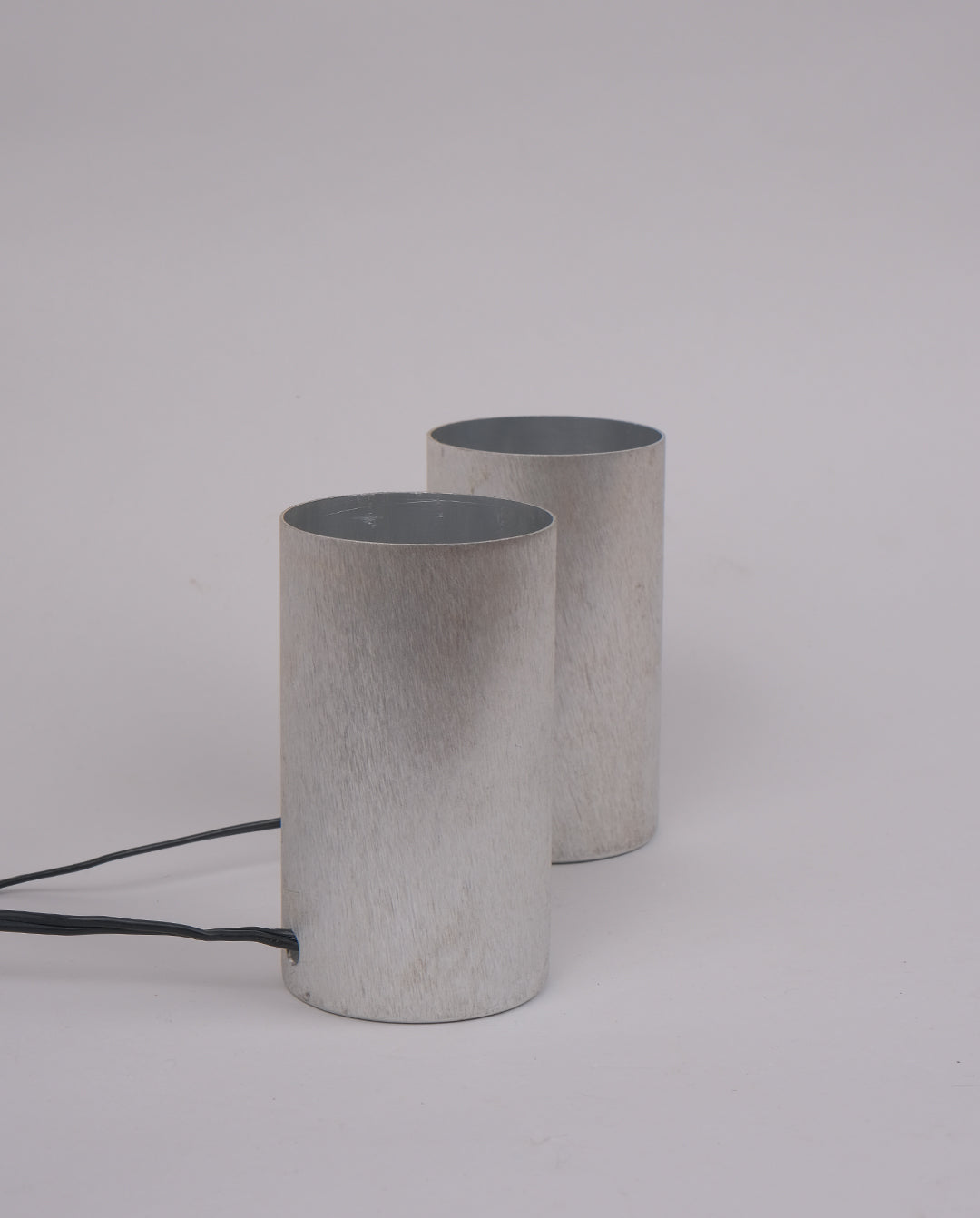 Lampes en aluminium brossé années 70