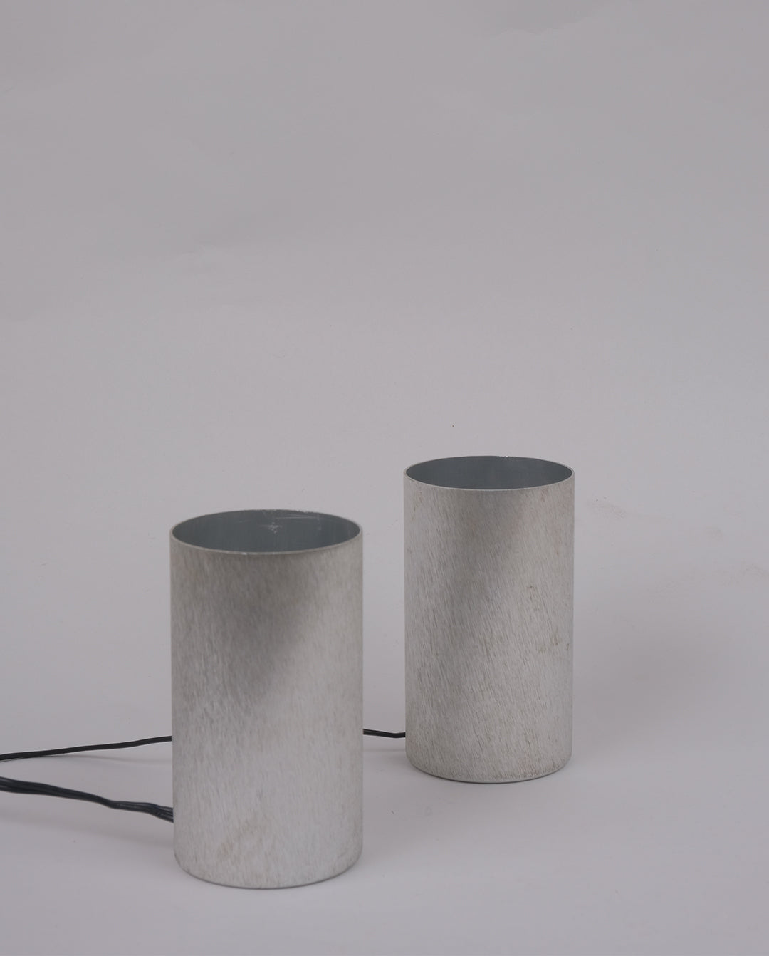 Lampes en aluminium brossé années 70