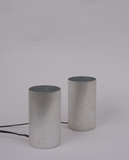 Lampes en aluminium brossé années 70