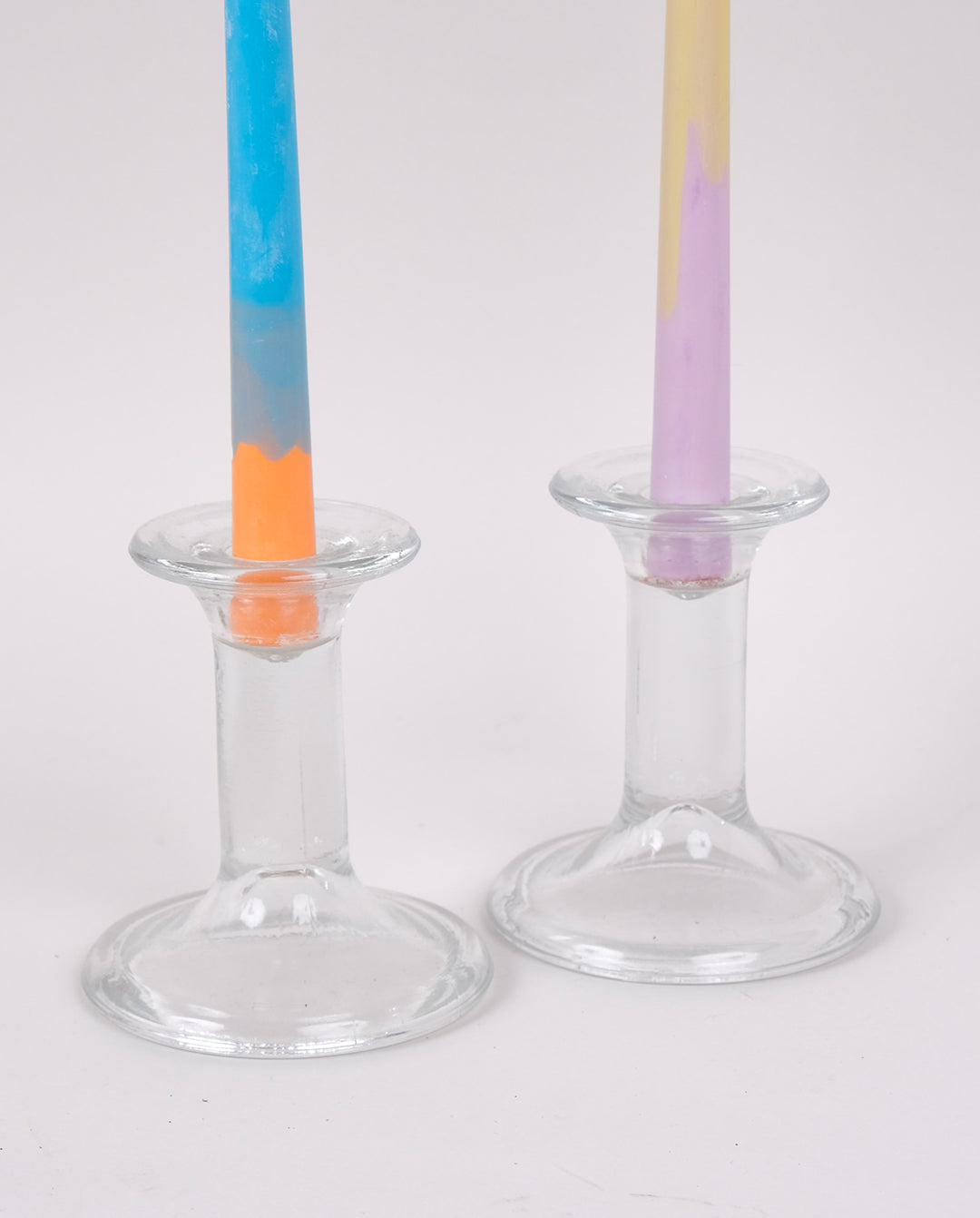 Bougeoirs en verre x2