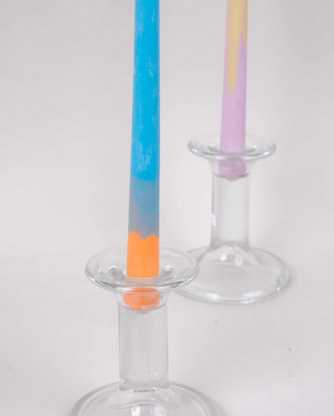 Bougeoirs en verre x2