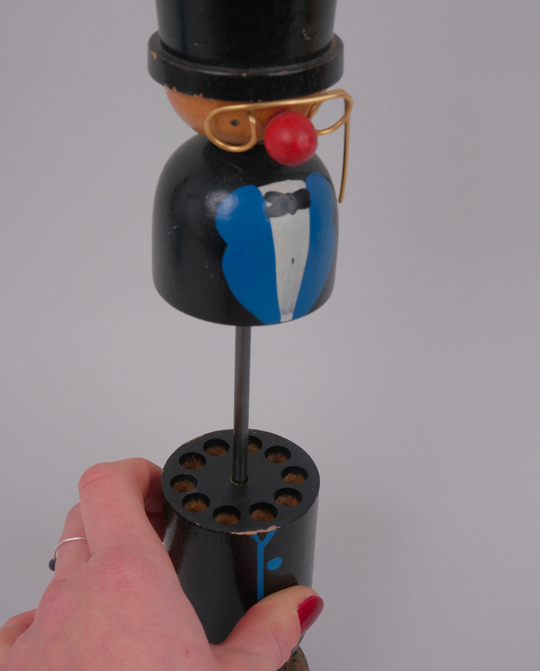 Porte-cigarette peint à la main, objet insolite vintage des années 50