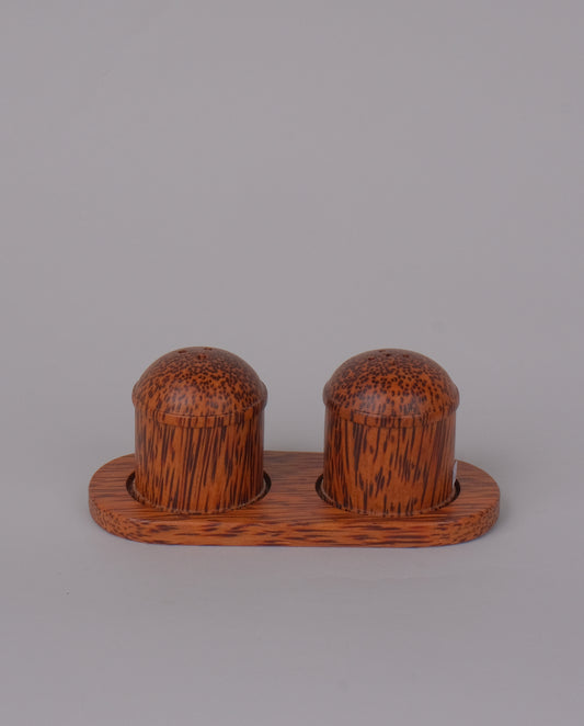 Salière et poivrière en bois exotique