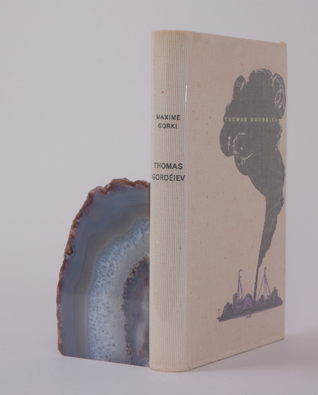 Serre-livre en agate