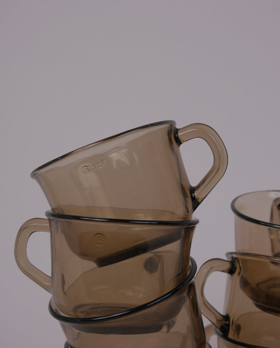 Tasses à café en verre fumé x7