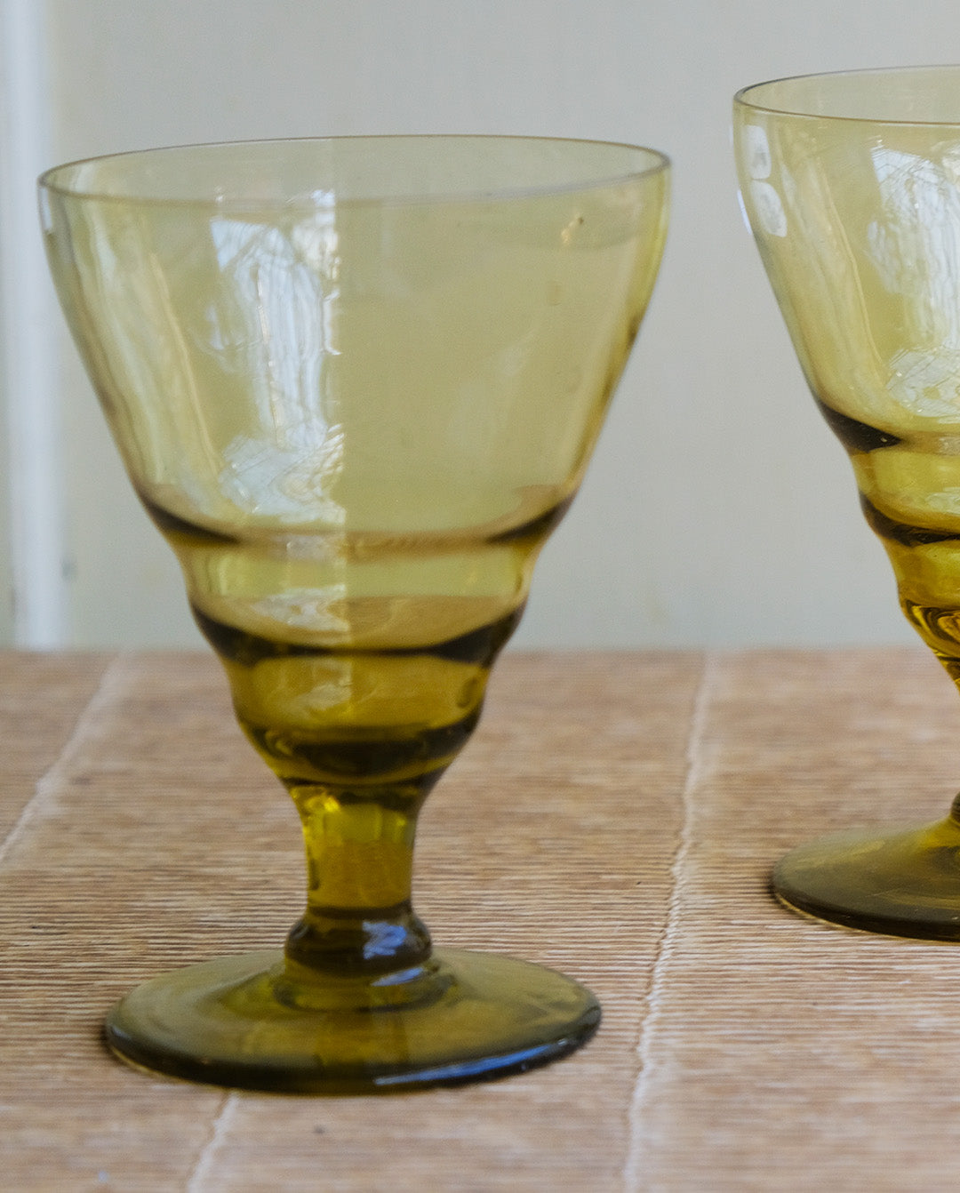 Paire de verres Art déco, teintés vert, vintage