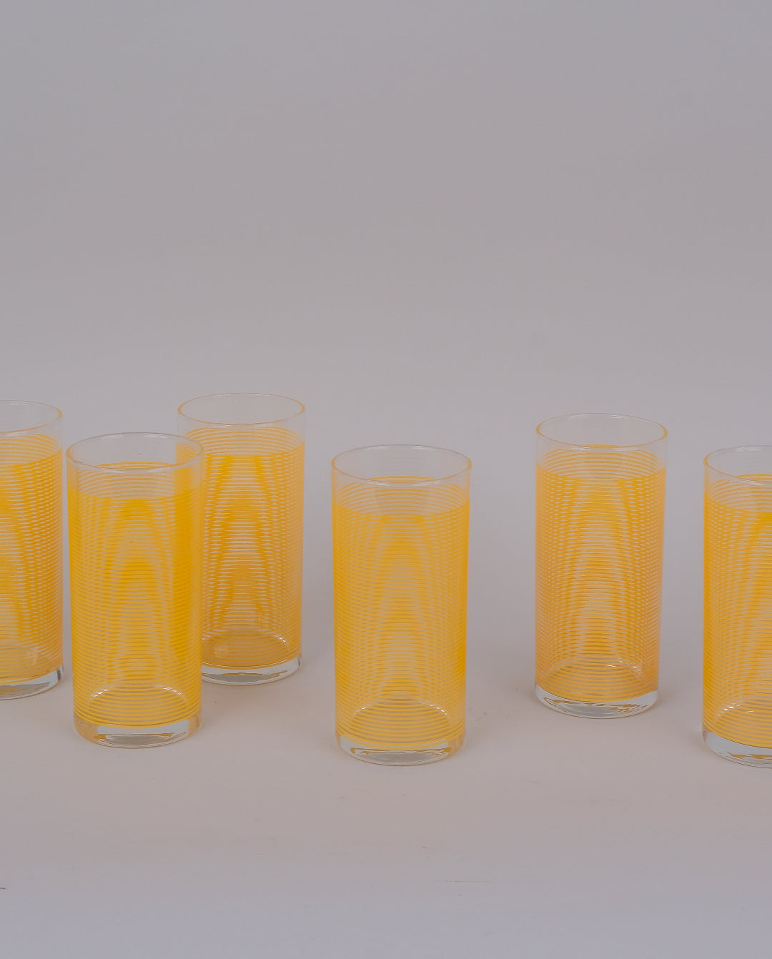 Verres à eau graphique, vaisselle vintage des années 80