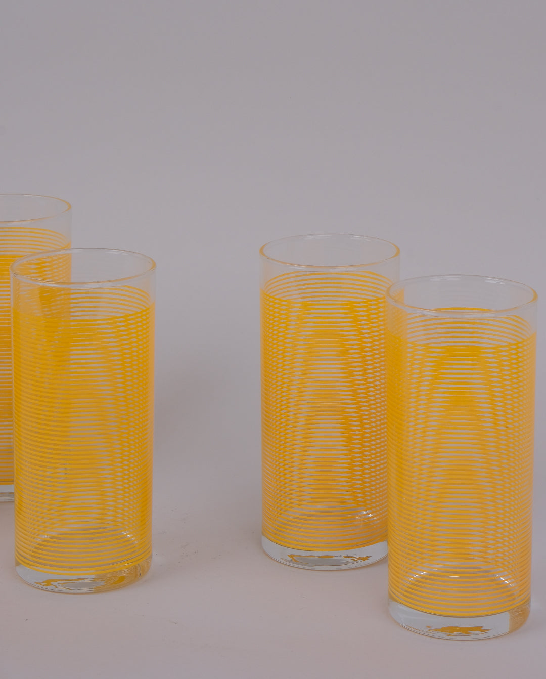 Verres à eau graphique, vaisselle vintage des années 80