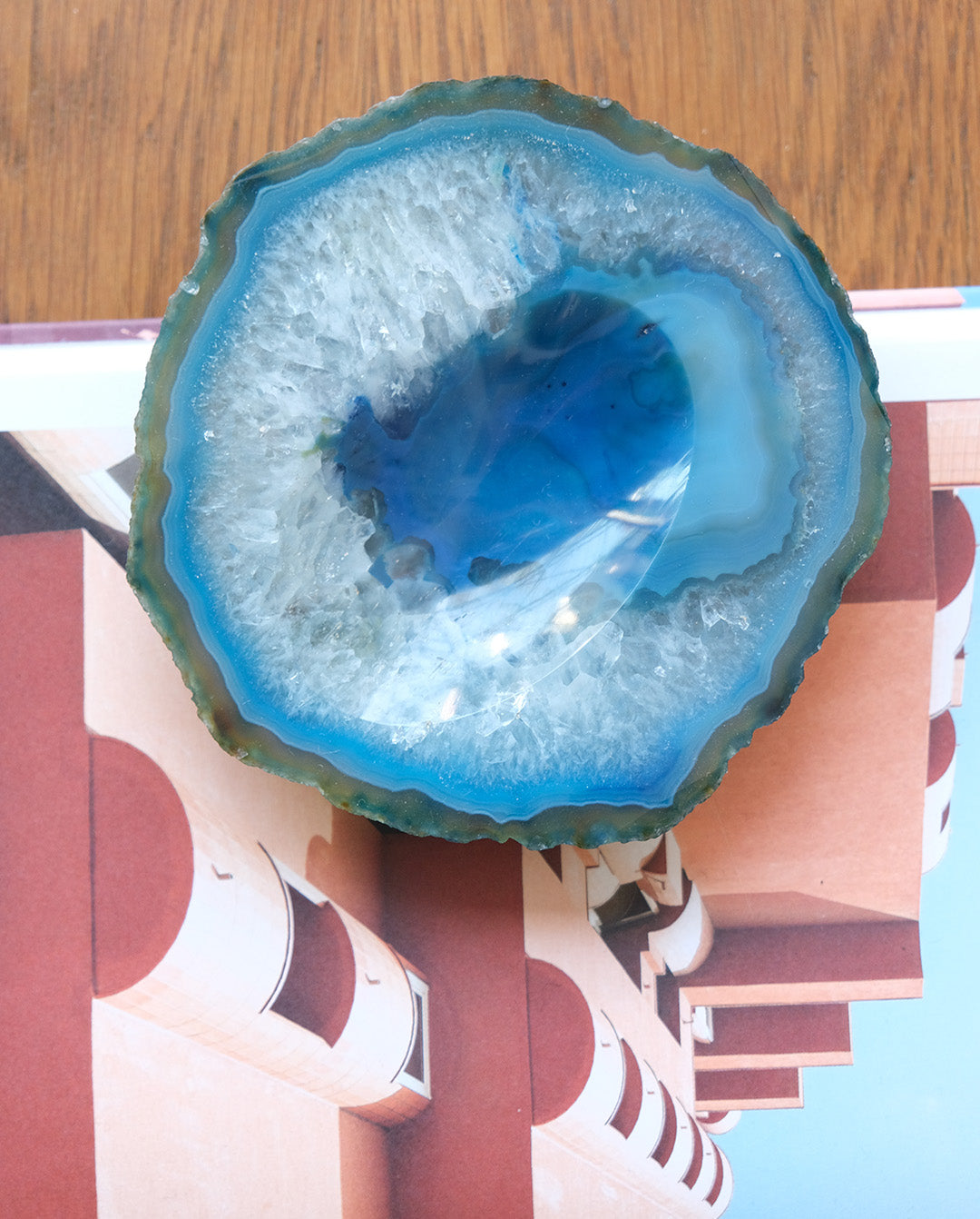 Vide-poche ou cendrier en agate bleue