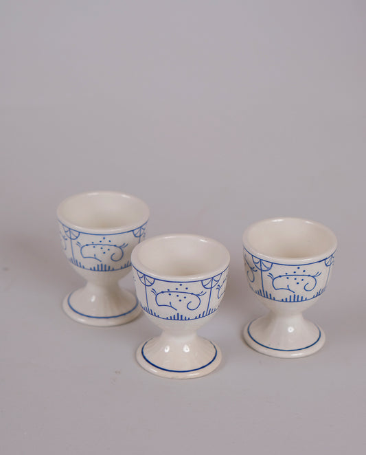 Coquetiers en porcelaine x3