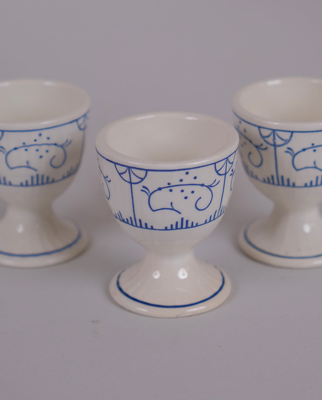 Coquetiers en porcelaine x3