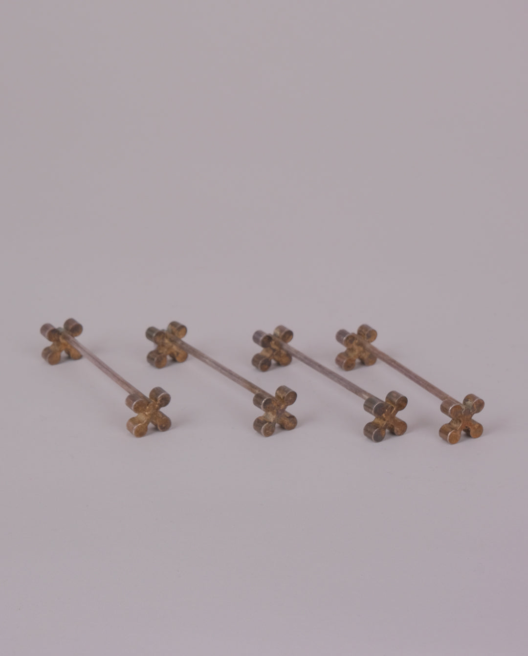 Porte-couteaux en métal argenté x4