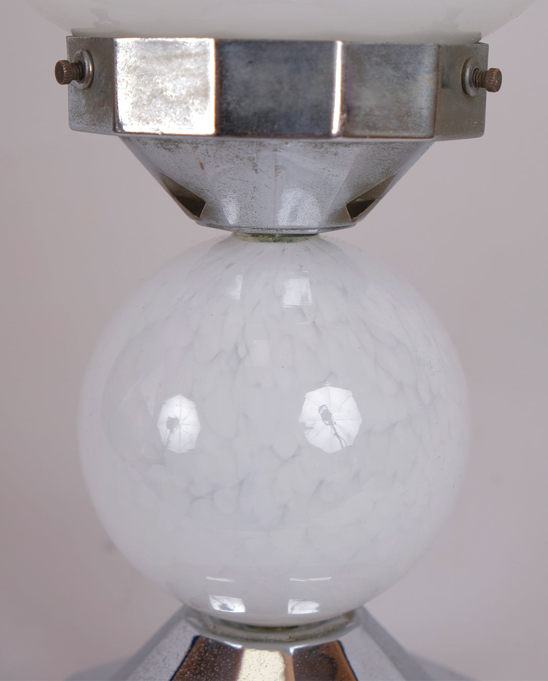 Suspension métal et verre, art déco, années 1930-1940