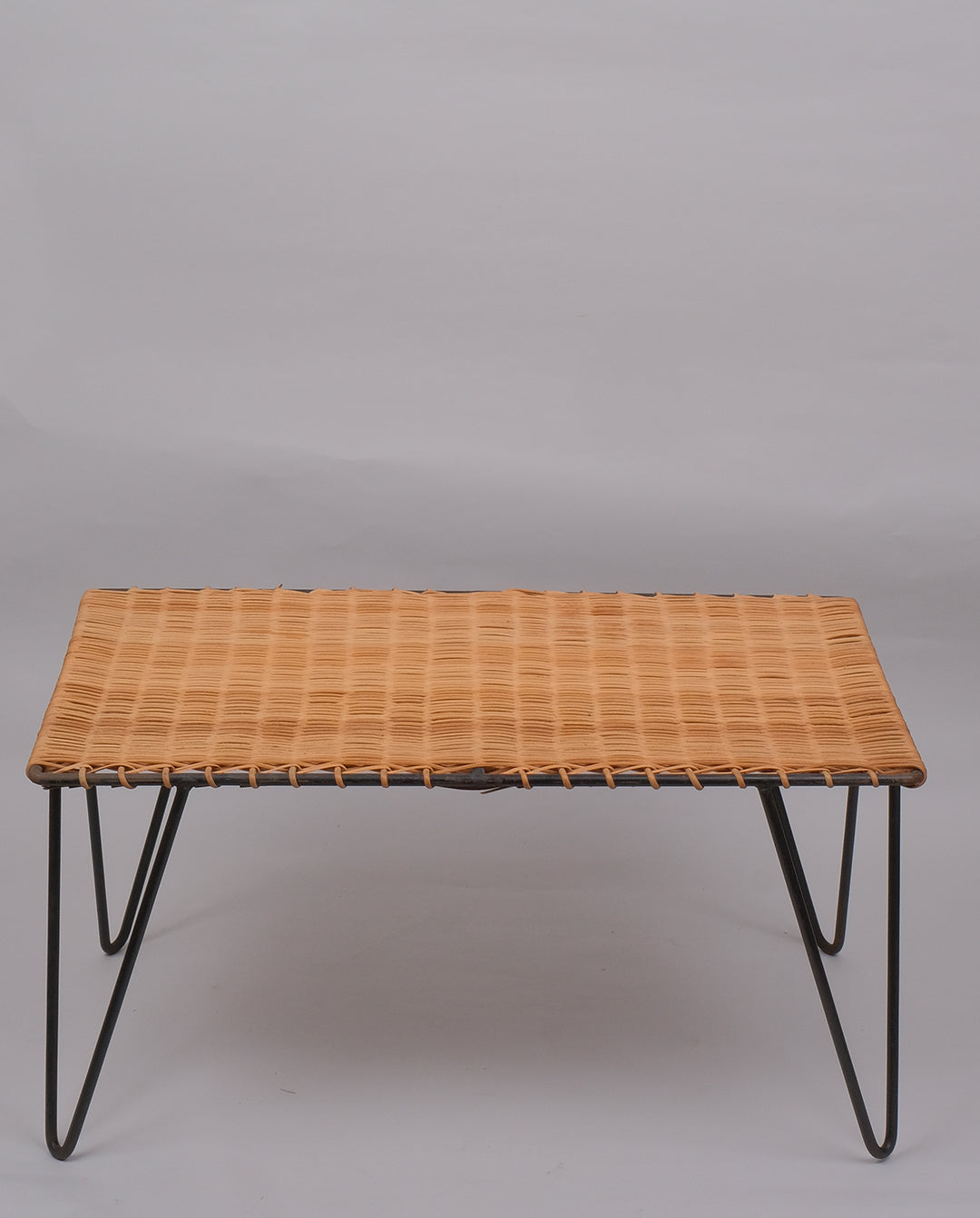 Table basse en osier, années 50