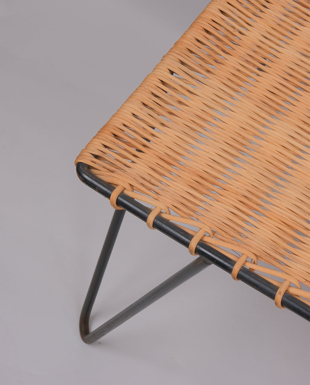Table basse en osier, années 50