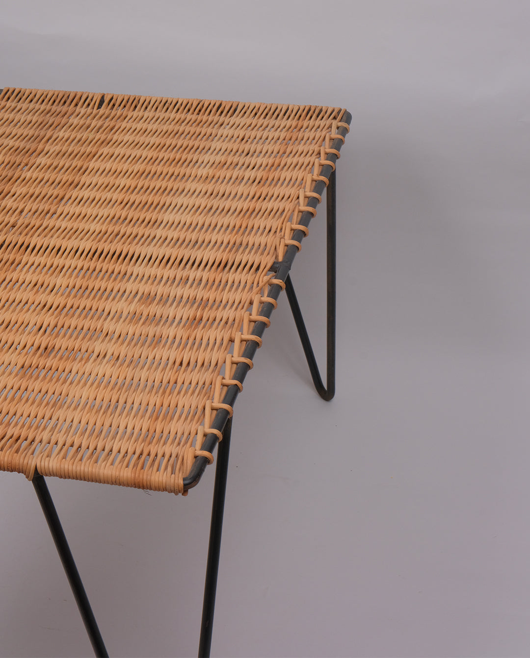 Table basse en osier, années 50