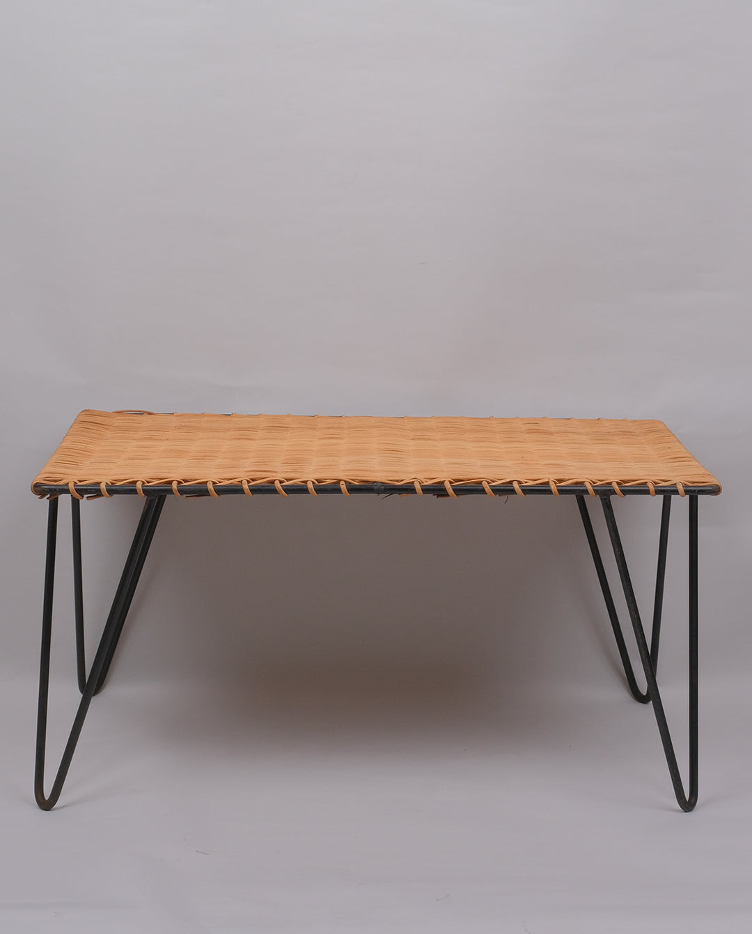 Table basse en osier, années 50