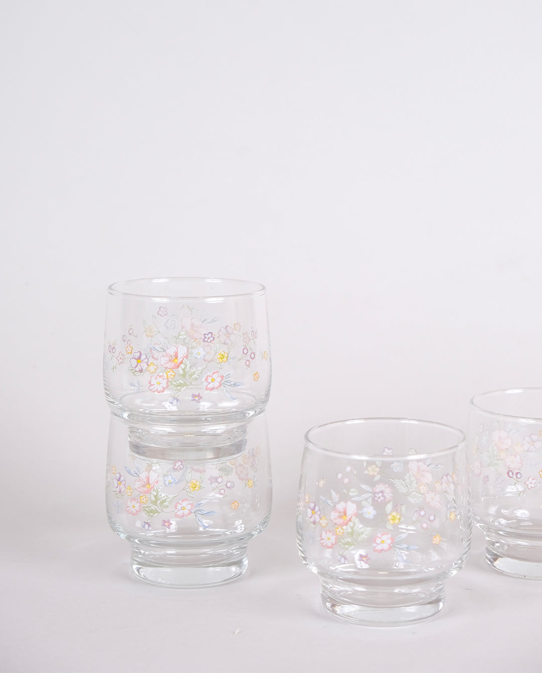 Verres à décor fleuri x4