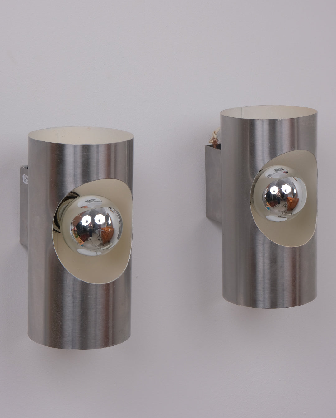 Appliques en aluminium brossé années 70