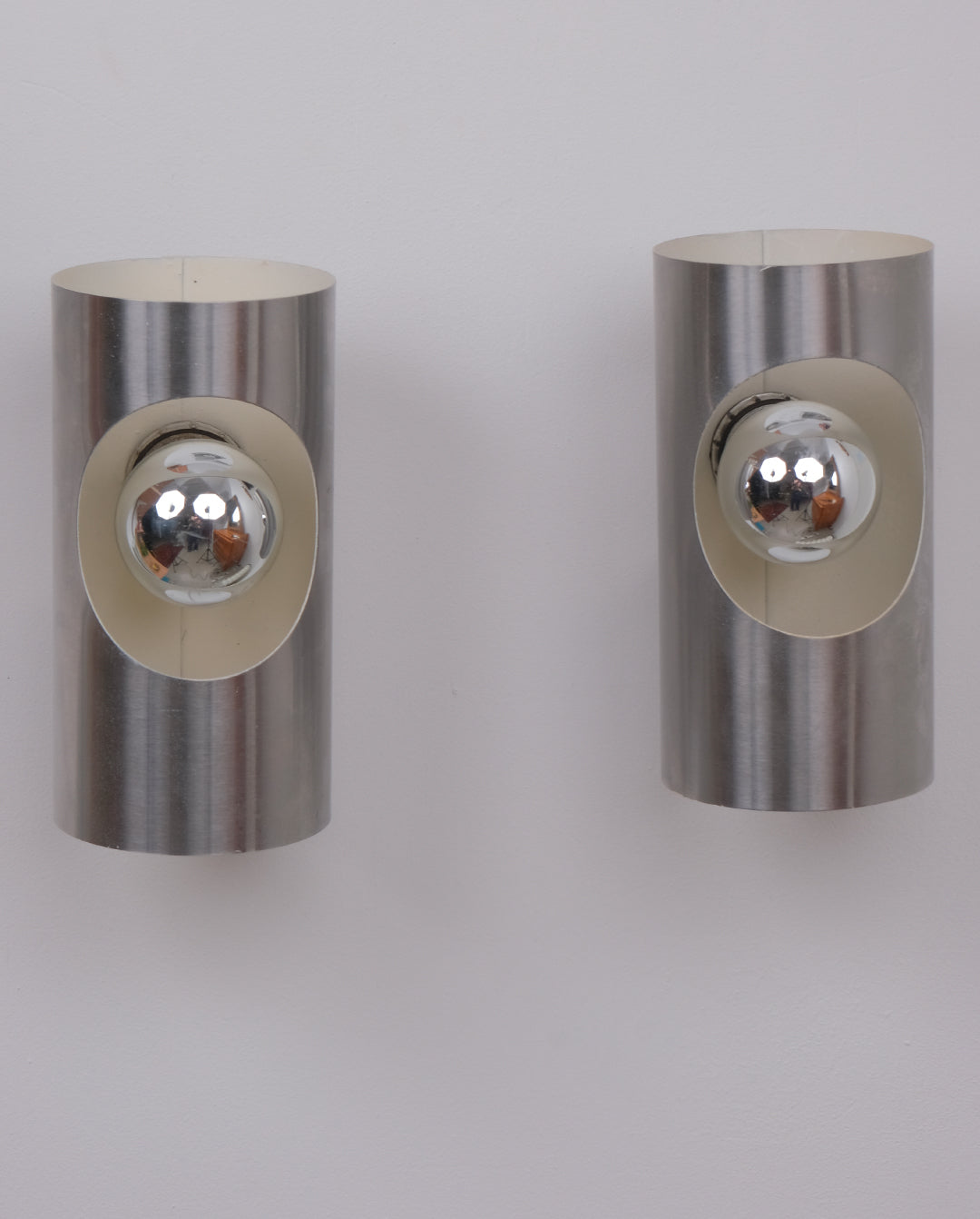 Appliques en aluminium brossé années 70