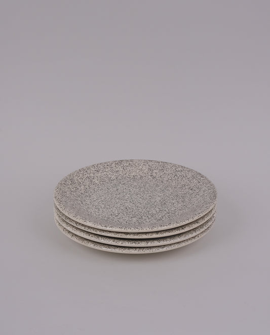 Assiettes à dessert en faïence mouchetées x4, Italie, années 60