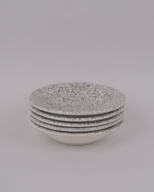 Assiettes creuses en faïence mouchetées x5, Italie, années 60