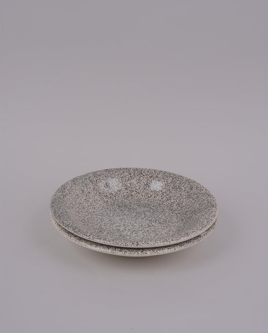 Assiettes creuses en faïence mouchetées x2, Italie, années 60