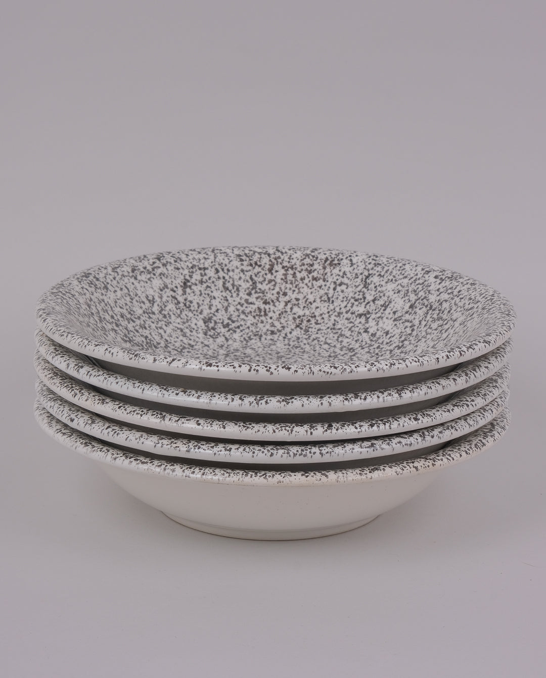 Assiettes creuses en faïence mouchetées x5, Italie, années 60