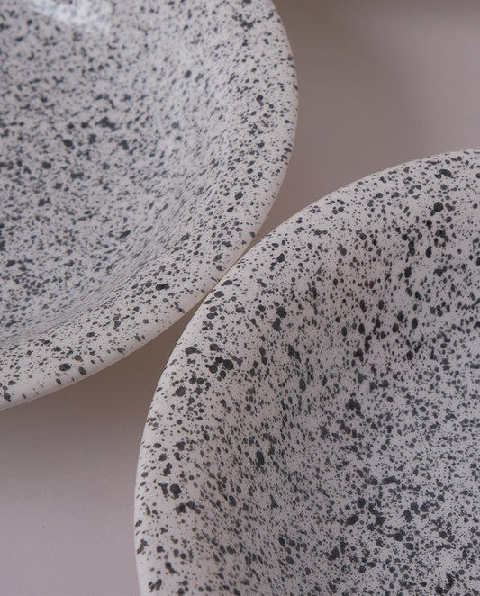 Assiettes creuses mouchetés x6