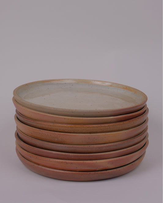 Assiettes plates en grès x8